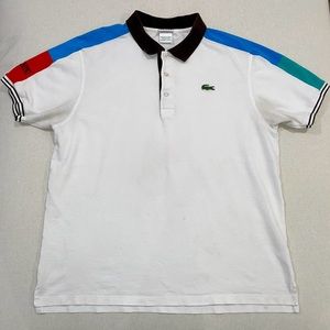 Lacoste SPORT White Contrast Tape Tennis Polo Shirt